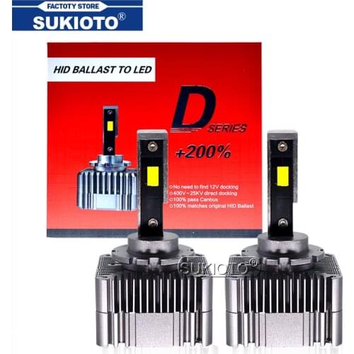 SUKIOTO M10 Error Free Car Light LED D1S D2S D3S D4S D8S D5S LED Headlight Bulb 90W 10000LM 12V 6000K D Series Auto Headlamp