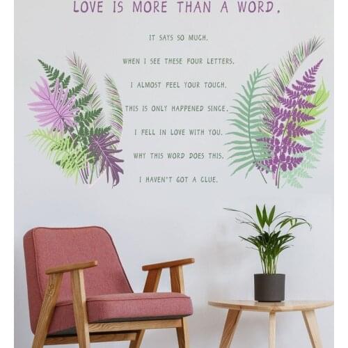 Fresh Green Garden Plant Leaf Wall Sticker Home Decoration Aesthetic Art Mural Decal Living Room Bedroom Decor Removable