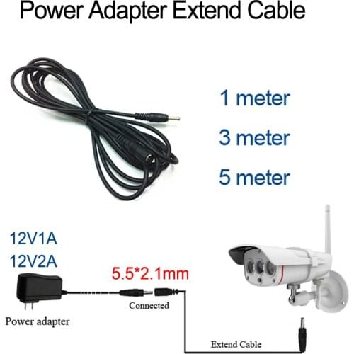 Extension cord of 12V2A Power Adapter extend Cable of 12V 5.5*2.1mm 1m 3m 5m 10m for C16S C63s C18S C17S C34S-X4