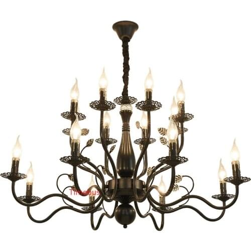 Vintage Restaurant Chandelier Light Country Candle Light Livingroom Bedroom Lamp Restaurant Clothing Store Decorative Chandelier