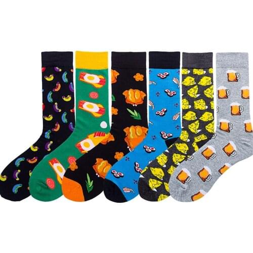 Personality Socks Womens Funny Socks Basketball Soccer Beer Cheese Stripe Cotton Crew Female Male Harajuku Happy Fun Socks Gift