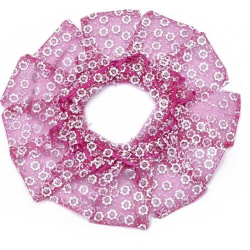 100Pcs 7x9cm Flower Organza Bags Jewelry Packaging Bags Christmas Wedding Favor Gift Bags Drawstring Pouches