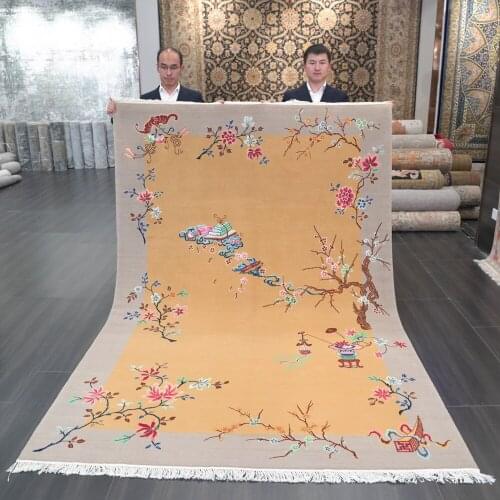 YILONG 6'x9' handmade art decoration carpet Chinese carved wool rugs (TJ2018008S)