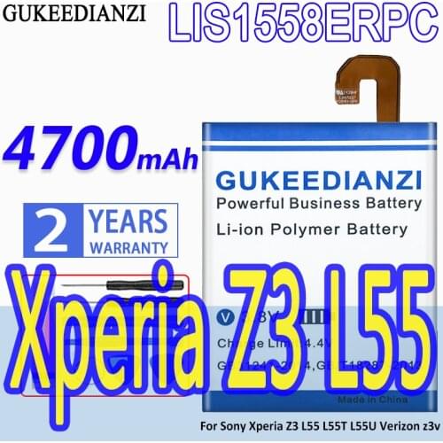 High Capacity GUKEEDIANZI Battery LIS1558ERPC 4700mAh For Sony Xperia Z3 L55 L55T L55U Verizon z3v