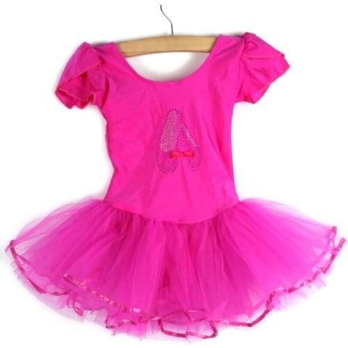 2018 Child Girls Training Gymnastics Ballet Tutu Leotard Short Sleeve Dance Dress 4 Size