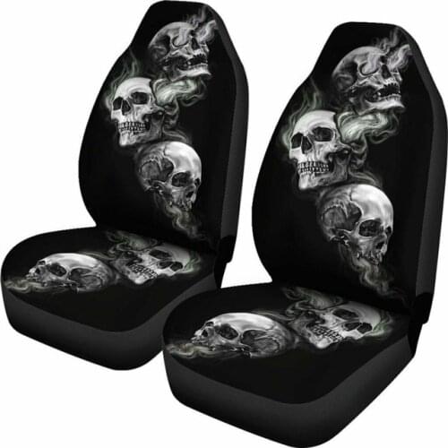 AUTO KEGAN Punk Smoke Skull Pattern Auto Front Car Seat Cove Fit Trucks SUV Van For Volvo Xc90 Toyota Avensis T25 Suzuki Samurai