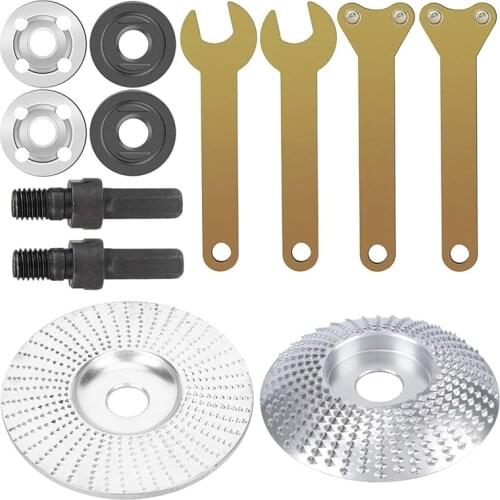 2Pcs Wood Grinding Wheel, Carving Abrasive Disc Angle Grinder Disc With Shank Arbor Mandrel Drill Adaptor Carving Tool