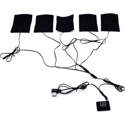 1 Set USB Electric Heating Pads For DIY Heated Clothing Thermal Outdoor Clothes Heated Jacket Vests Mobile Warming Gear