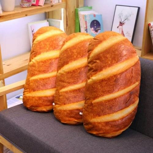 Simulation 3D Butter Bread Pillow Soft Stuffed Backrest Toys Food Nap Cushion