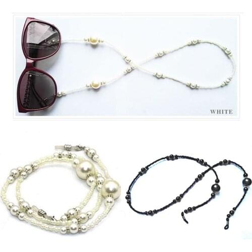 Imixot 1PC Retro Anti-slip 68cm Imitation Pearl Chain Beaded Reading Glasses Chain Necklace Lanyard Eyewear Cord Holder Rope