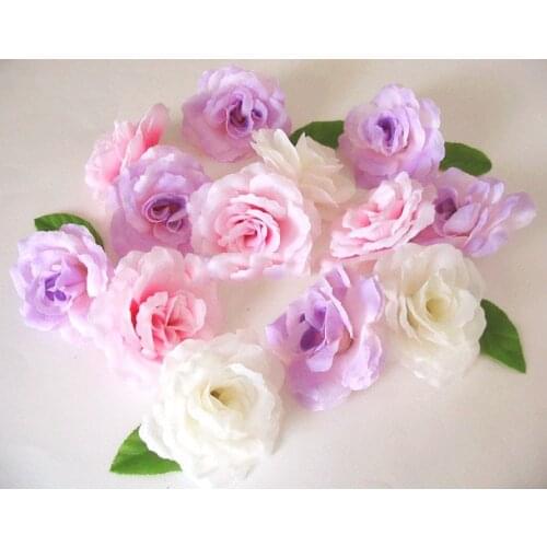 Artificial flowers head Simulation roses silk flower decoration tea rose flower ball garland wedding
