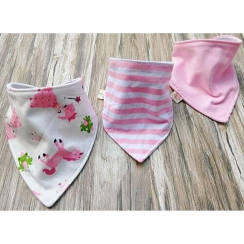 3Pcs Baby Boy Girls Saliva Towel Bandana Bibs Dribble Triangle Kids Head Scarf
