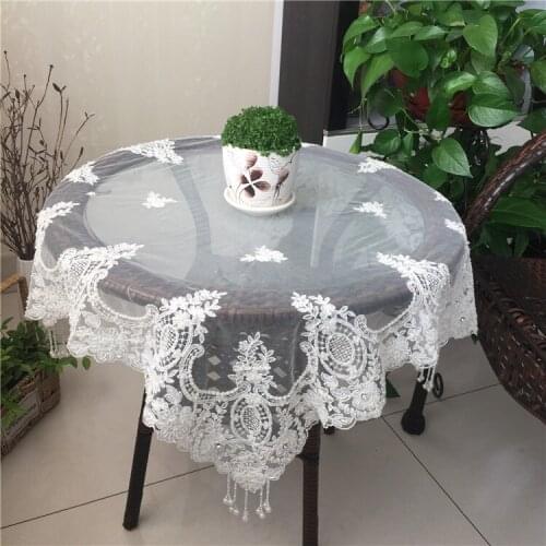 Round tablecloth Elegant Embroidery Table Runner Pastoral Fabric Tea tablecloth, Luxury Table mat table Cover for decoration