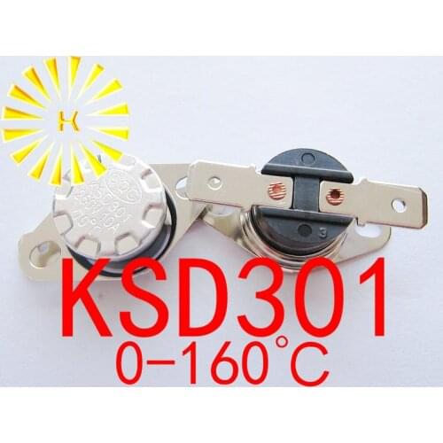 KSD301 0-160 degrees C 10A 250V KSD-301 Normally Open/Closed Temperature Switch Thermostat x 10PCS FREE SHIPPING