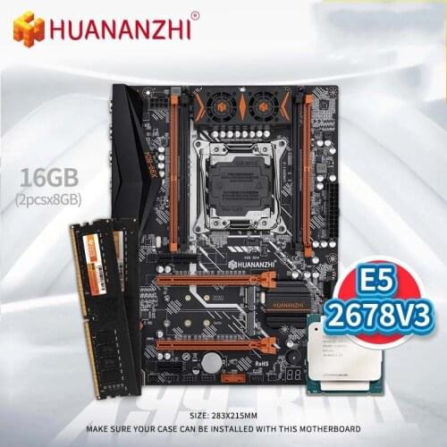 HUANANZHI X99 BD4 Motherboard with Intel XEON E5 2678 v3 with 2*8G DDR4 NON-ECC Memory Combo Kit Set NVME NGFF SATA USB 3.0