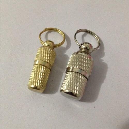 Anti-Lost Pet Dog Cat ID Name Address MINI Label Tag Storage Barrel Tube Pet Kitten Identity Card ID Tags Promotion((Silver/Gold