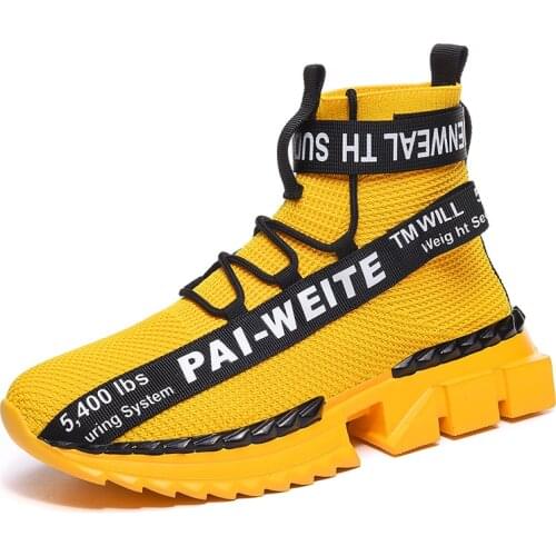 Men sneakers fly woven mesh casual shoes comfortable and breathable outdoor light large size classic socks mens shoes