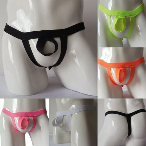 Mens Open Pouch Bulge Brief G-string Lingerie Thong Underwear Jockstrap T-back