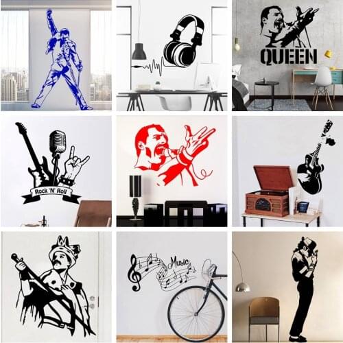 Music Freddie Mercury Queen Band For Living Room Decoration Decal Bedroom Home Decor Music Rock Wallpaper Vinyl Wall Sticker