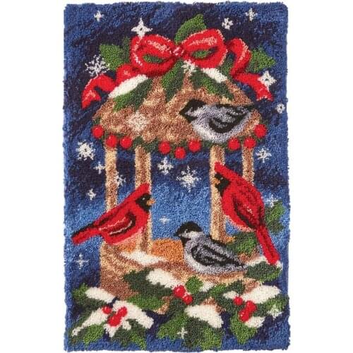 Tapestry Latch Hook Kits With Printed Canvas Birds Snow Soft Simple Embroidery Crafts for Adults Hobby Decor Home Decoration