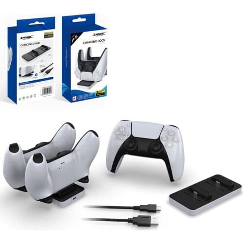 New PS5 Controller Charger Dual USB Charging Dock Station Detachable Charging Port Charger for Playstation 5 Wireless Gamepad