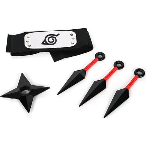 Anime Naruto Figure Cosplay Akatsuki Uchiha Itachi Necklace Headband for Forehead Protection Darts Head Necklace Gift Suit