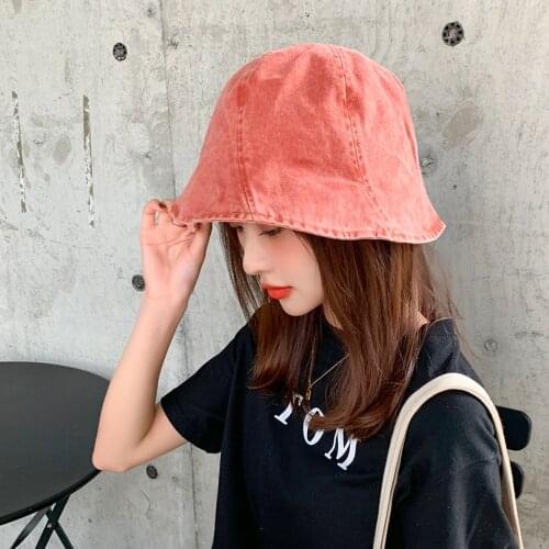 Hot Korean Sunscreen Panama Hat for Women Designer Denim Bob Bucket Hat Outdoor Fisherman Hat Beach Cap Gorros
