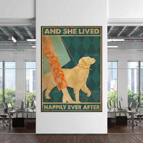 Dog lover poster and her forever happily after Christmas gift poster wall art printing home decoration poster