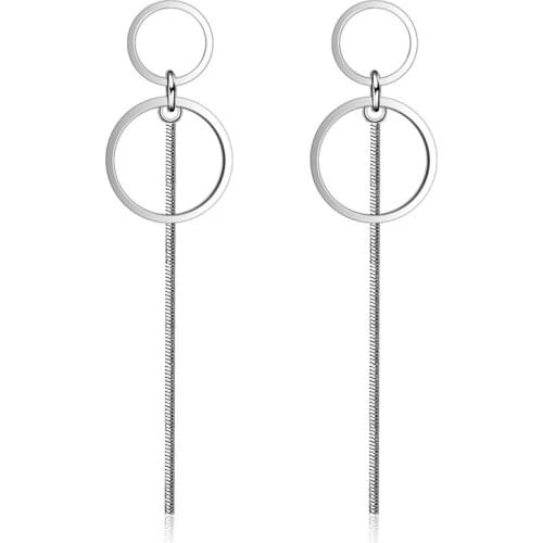 Simple double ring earrings