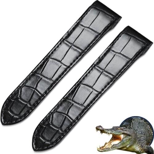 FUYIJIA Men Women Custom SANTOS DE Strap Alligator Watchbands 18MM 20MM 21MM 22MM 23MM 24MM Soft Belt Crocodile Skin Watch Band