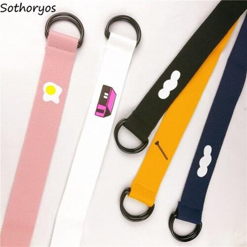 Belts Women Simple Cartoon Kawaii All-match Students Lovely Girls Hrajuku Womens Ulzzang Students Casual Candy Color Belt Chic