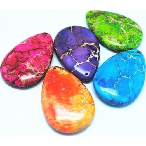 Socharming luxury pendant for necklace making nature imperial stone size 40x60mm many colors available