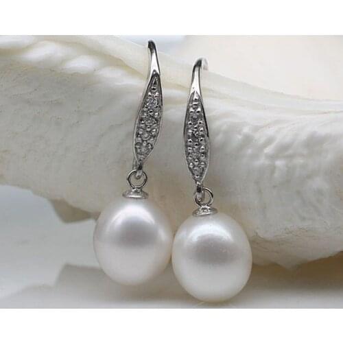Cultured Pearl Earrings Drop Earrings Wedding Bridal Earrings Freshwater Fashion Jewelry for Charm Women