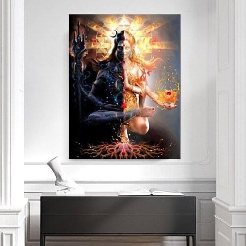 Shiva Dark And Light Canvas Prints Picture Modular Paintings For Living Room Poster On The Wall Home Decor