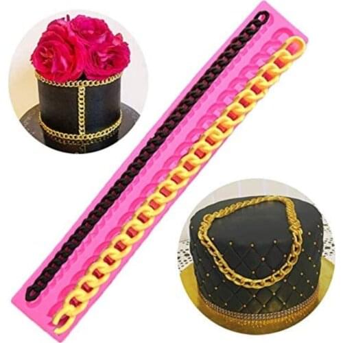 Diamond Silicone Fondant Chain Mold Purse Bag Cake Decorating Gum Pastry Chocolate Clay Mould Cake Decorating Tools