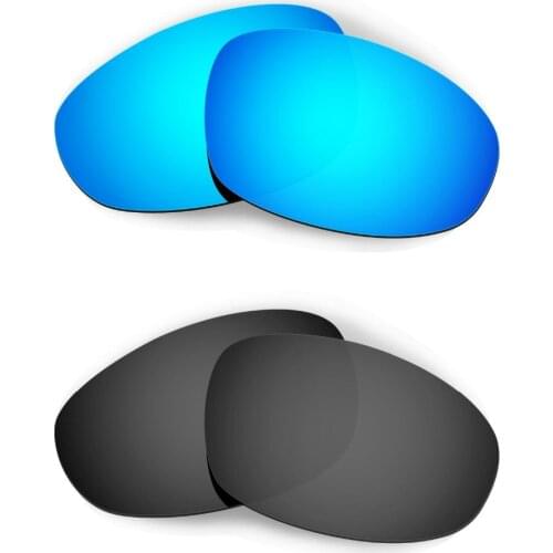 HKUCO For Juliet Sunglasses Polarized Replacement Lenses Blue/Black 2 Pairs