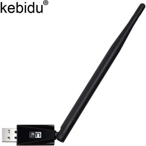 Kebidu External 150Mbps 802.11n/g/b USB Network Card Portable Wireless WiFi LAN Card 5db Antenna Adapter