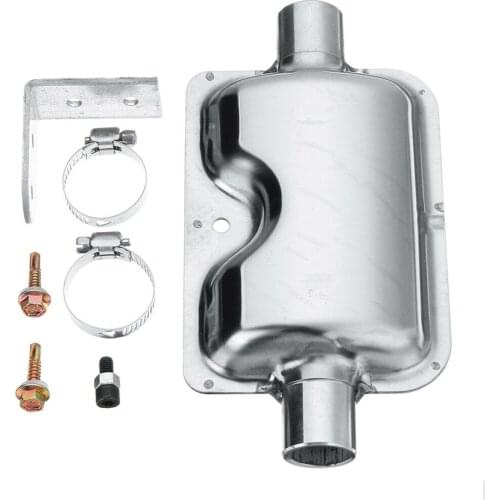 Treyues 1set 24mm Exhaust Silencer + Clamps + Screw Stainless Steel For Webasto Eberspacher Car Auto Heater