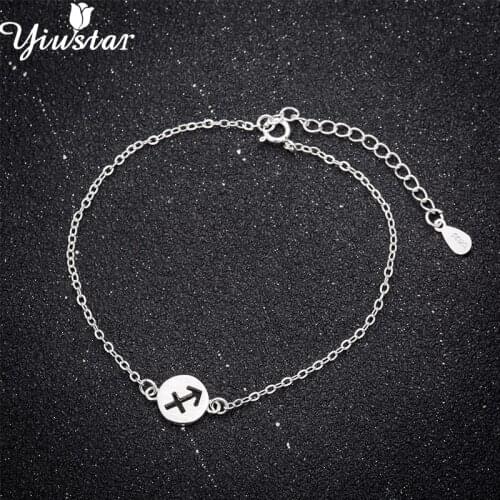 Yiustar Sagittarius Bracelets for Women Signs Zodiac Constellation Bracelet Horoscope Astrology Disc Anchor Cufflinks
