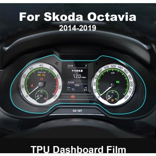 For Skoda octavia 2017 2018 2019 2020 Dashboard Film Instrument Panel Protector Anti-scratch Cover TPU Car Interior Accessories