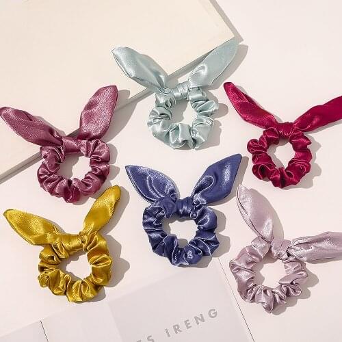 High Quality 1 Pcs Solid Color Ponytail Scrunchie Hair Ties Hair Ribbons Elastic Hair Rope for Women Hair Bands Ribbon