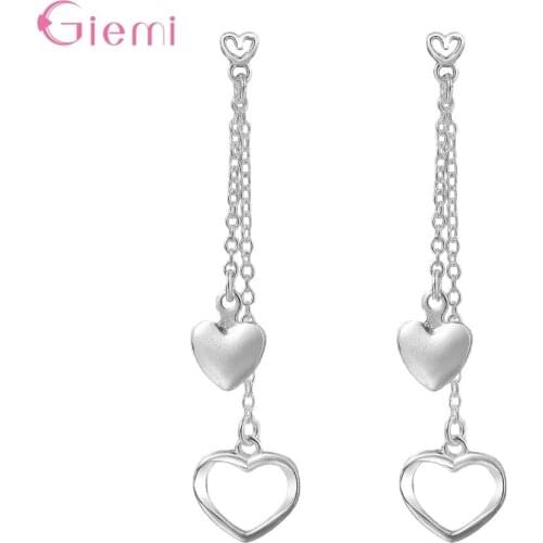 New Arrival 925 Sterling Silver Cute Heart Statement Earrings For Women Girls Trendy Jewelry Valentines Day Gift