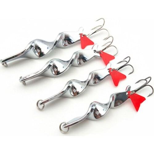1PCS 10g 14g 21g 28g Rotating Metal Spinner Spoon Fishing Lure Hard Baits For Trout Treble Hook Tackle