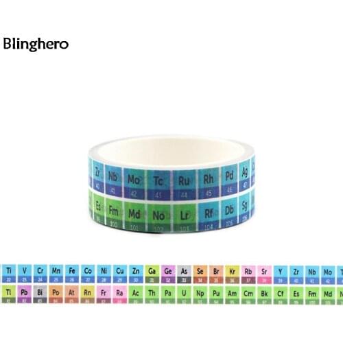 10pcs/set Blinghero 15mmX5m Periodic Table Washi Tape Stylish Masking Tape Cool Adhesive Tapes Stationery School Supply BH0273