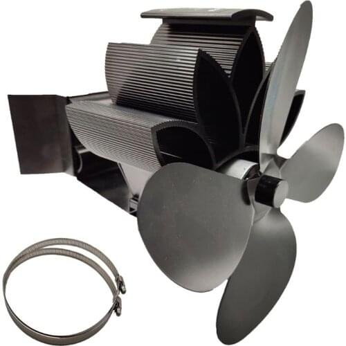 4 Blades Heat Powered Fireplace Stove Hanging fireplace Fan Aluminum Silent Eco-Friendly for Wood