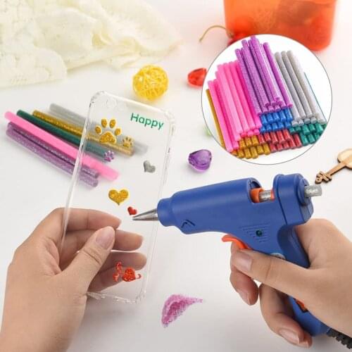 70Pcs/set Colored Hot Melt Glue Sticks 7mm Adhesive Assorted Glitter Glue Sticks Professional For Electric Glue Gun Craft Repair
