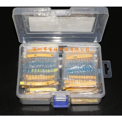 860pcs Free freight Boxed 86 Each 10 0.5W 1/2W Metal Film Resistor Pack Full Range Element Bag