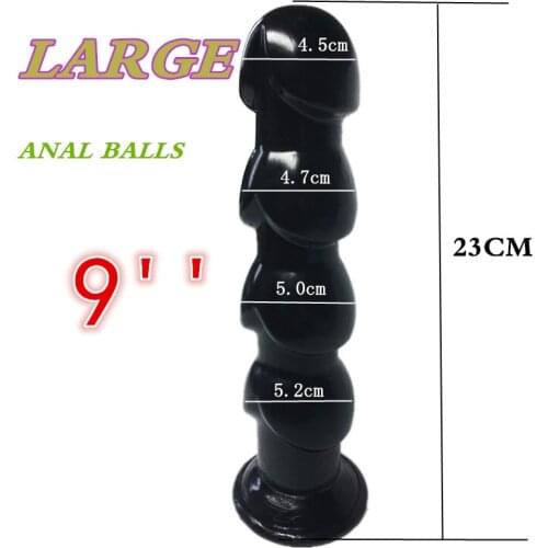 9 Inches Flexible Anal Beads with Sucker Sex Products Anal Sex Toys for Adult Good Quality Silicone Large Butt Plugs (23cm)