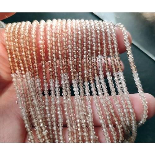 AAAA LOOSE BEADS TOPAZ Roundelle faceted 2-4mm Wholesale for DIY jewelry necklace 32cm