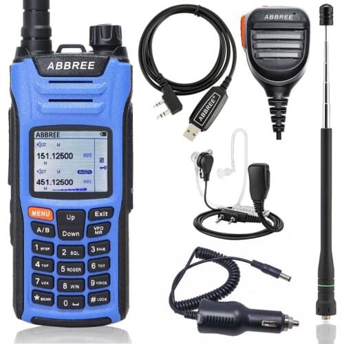 ABBREE AR-F6 Walkie Talkie Multi-Band Multi-functional VHF UHF DTMF 999CH VOX DTMF SOS Scanning Stopwatch Ham Two Way Radio